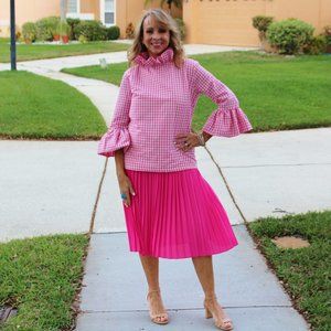 JCrew Pleated Hot Pink Skirt NWT